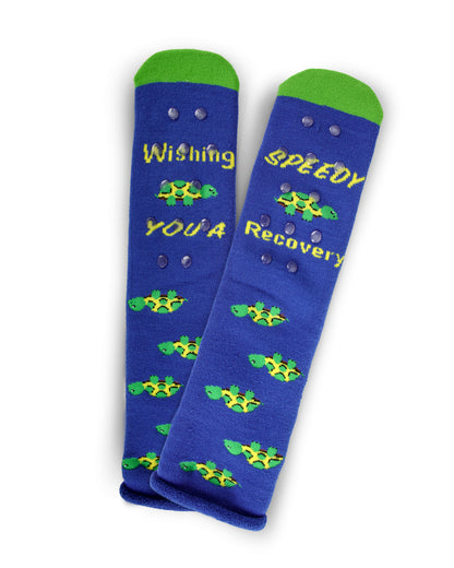 Speedy Recovery Greeting Card Crew Socks : Color: Ocean Depths