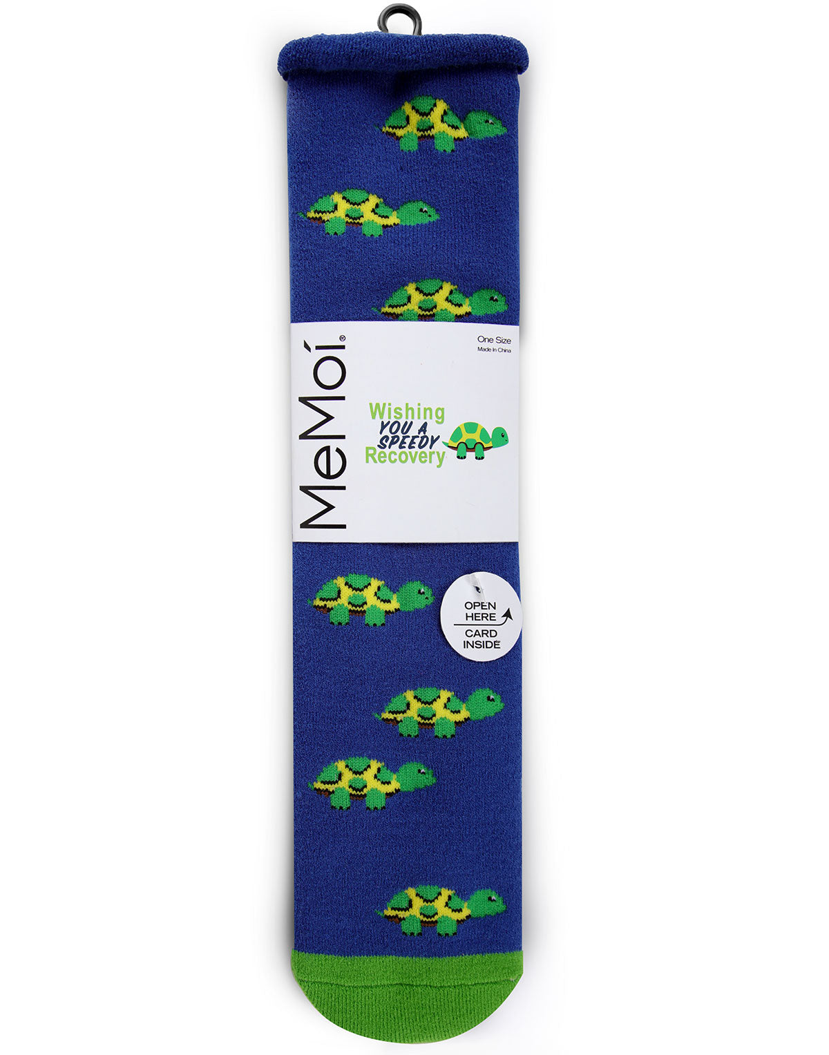 Speedy Recovery Greeting Card Crew Socks : Color: Ocean Depths