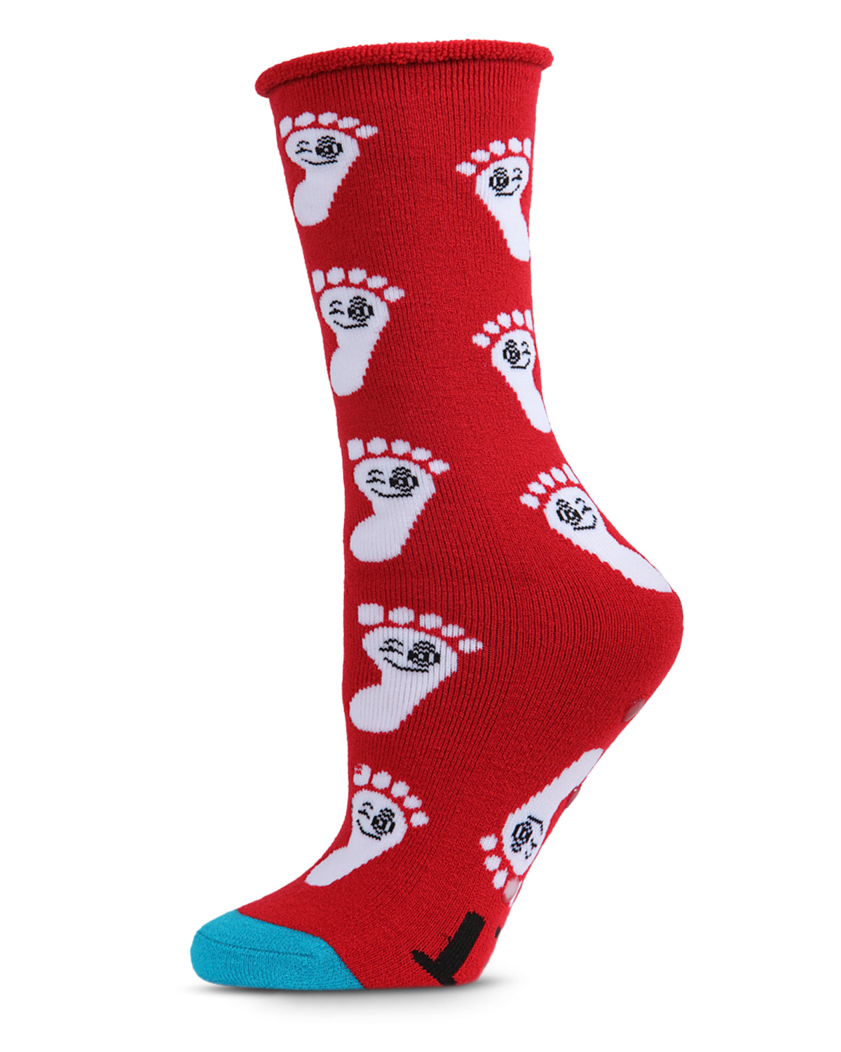 Back On Your Feet Greeting Card Crew Socks : Color: Red