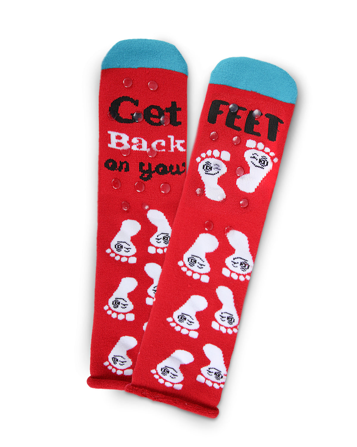 Back On Your Feet Greeting Card Crew Socks : Color: Red