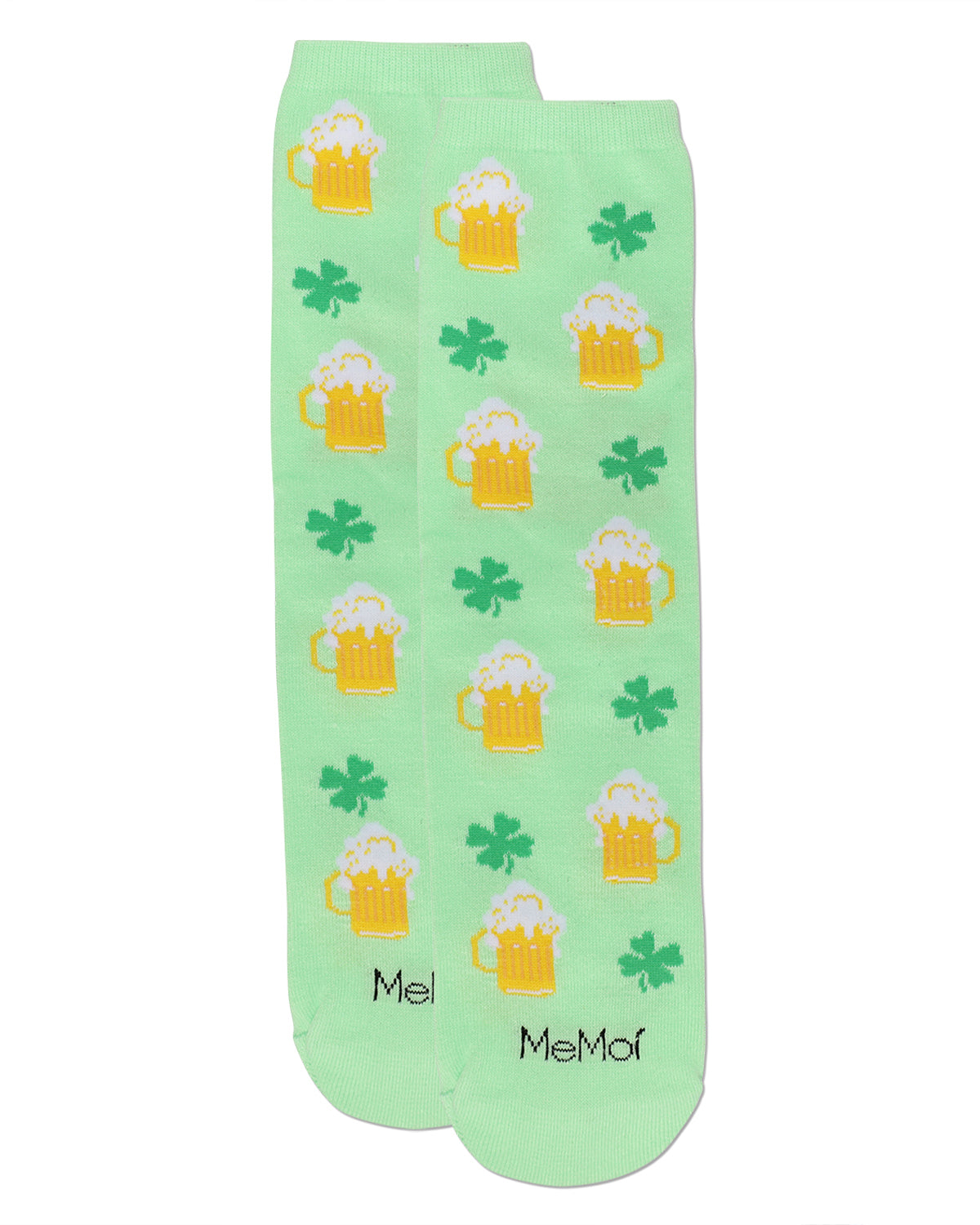 Irish You Were Beer Greeting Card Crew Socks : Color: Lime