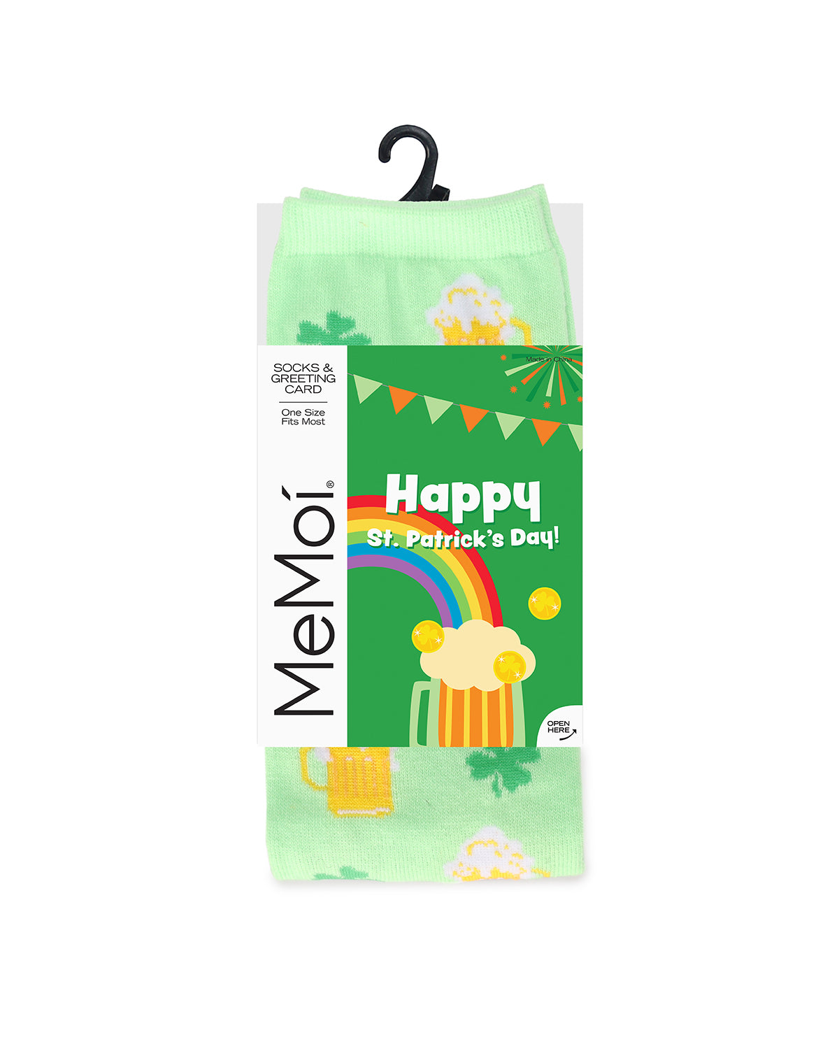 Irish You Were Beer Greeting Card Crew Socks : Color: Lime