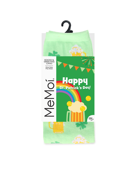 Irish You Were Beer Greeting Card Crew Socks : Color: Lime