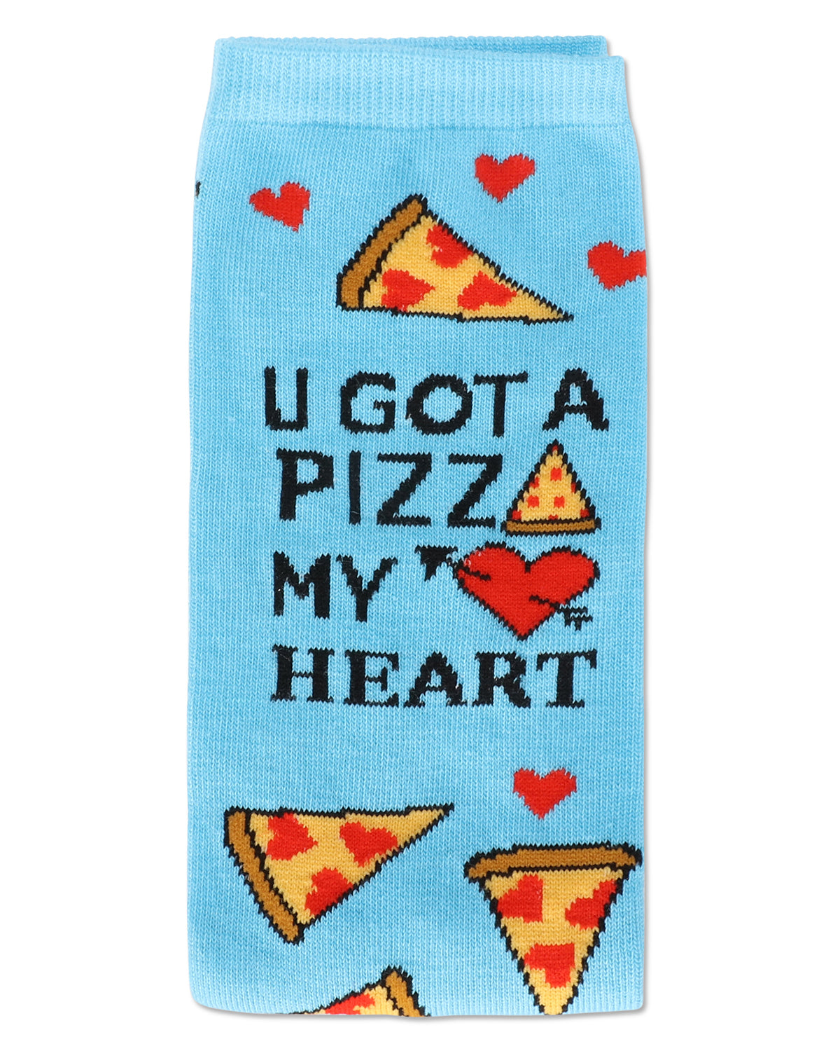 U Gotta Pizza My Heart Greeting Card Socks : Color: Blue Grotto