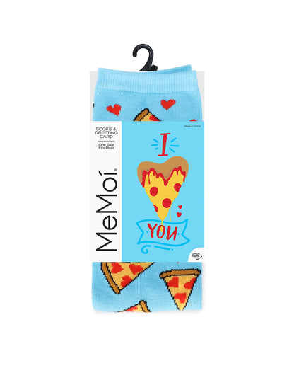 U Gotta Pizza My Heart Greeting Card Socks : Color: Blue Grotto