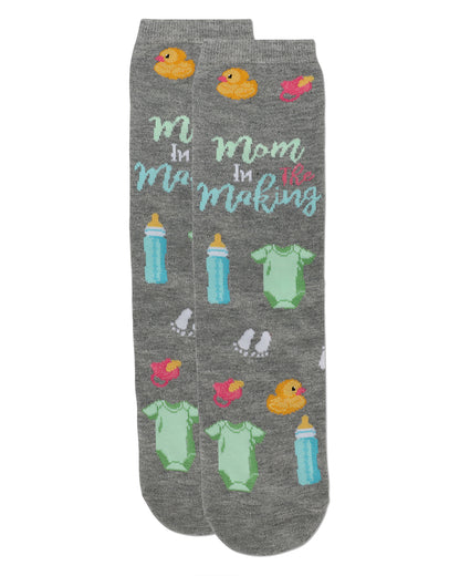 Mama In the Making Greeting Card Socks : Color: Med Gray Heather
