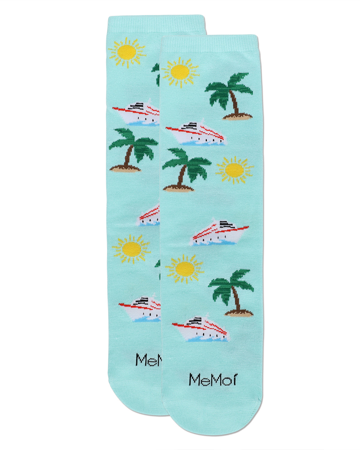 Goodbye Tension Hello Pension Greeting Card Crew Socks : Color: Aqua Splash