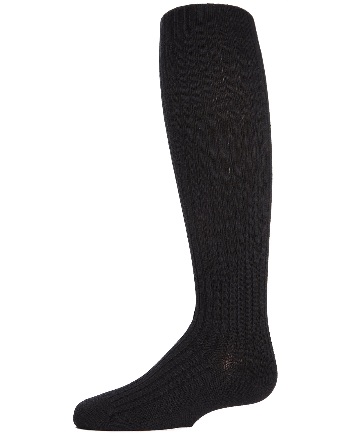 Infant Classic Ribbed Cotton Blend Opaque Tights : Color: Black