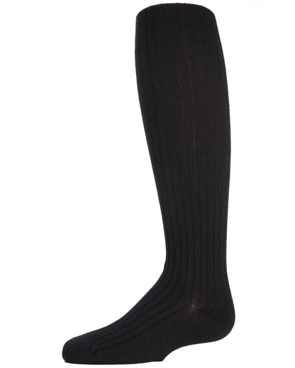 Infant Classic Ribbed Cotton Blend Opaque Tights : Color: Black