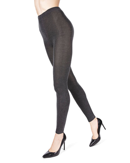 Women's Luxury 10% Cashmere Footless Tights : Color: Black