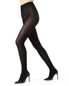 Merino Wool Tencel Blend Ribbed Sweater Tights : Color: Black