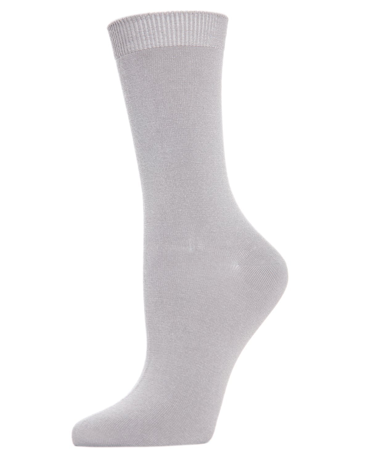 Women's Flat-Knit Bamboo Blend Crew Socks : Color: Ash