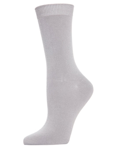 Women's Flat-Knit Bamboo Blend Crew Socks : Color: Ash