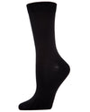 Women's Flat-Knit Bamboo Blend Crew Socks : Color: Black