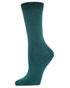 Women's Flat-Knit Bamboo Blend Crew Socks : Color: Dark Teal