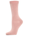 Women's Flat-Knit Bamboo Blend Crew Socks : Color: Misty Rose
