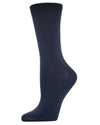 Women's Flat-Knit Bamboo Blend Crew Socks : Color: Navy