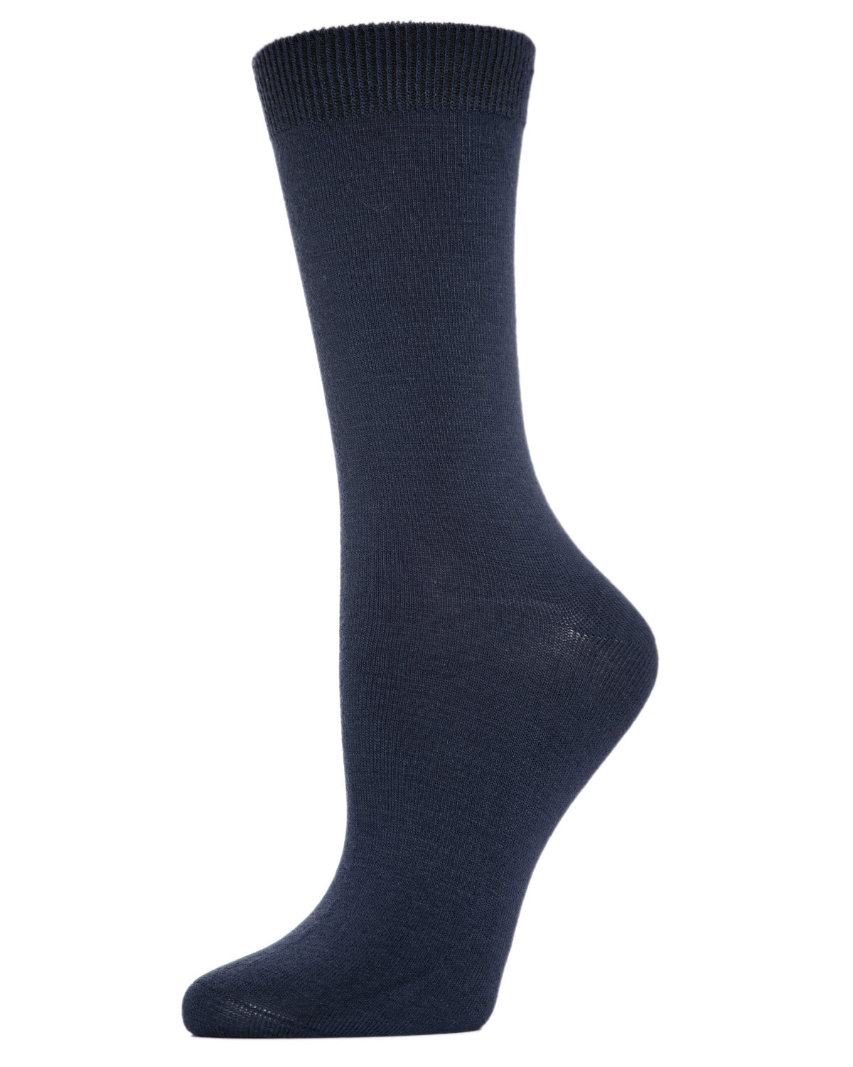 Women's Flat-Knit Bamboo Blend Crew Socks : Color: Navy