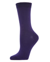 Women's Flat-Knit Bamboo Blend Crew Socks : Color: Violet Impression