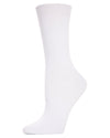 Women's Flat-Knit Bamboo Blend Crew Socks : Color: White
