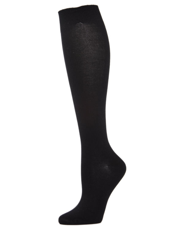 MeMoi Bamboo Blend Solid Knit Knee High Socks