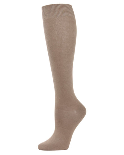 Women's Natural Bamboo Blend Solid Knit Knee High Socks : Color: Khaki
