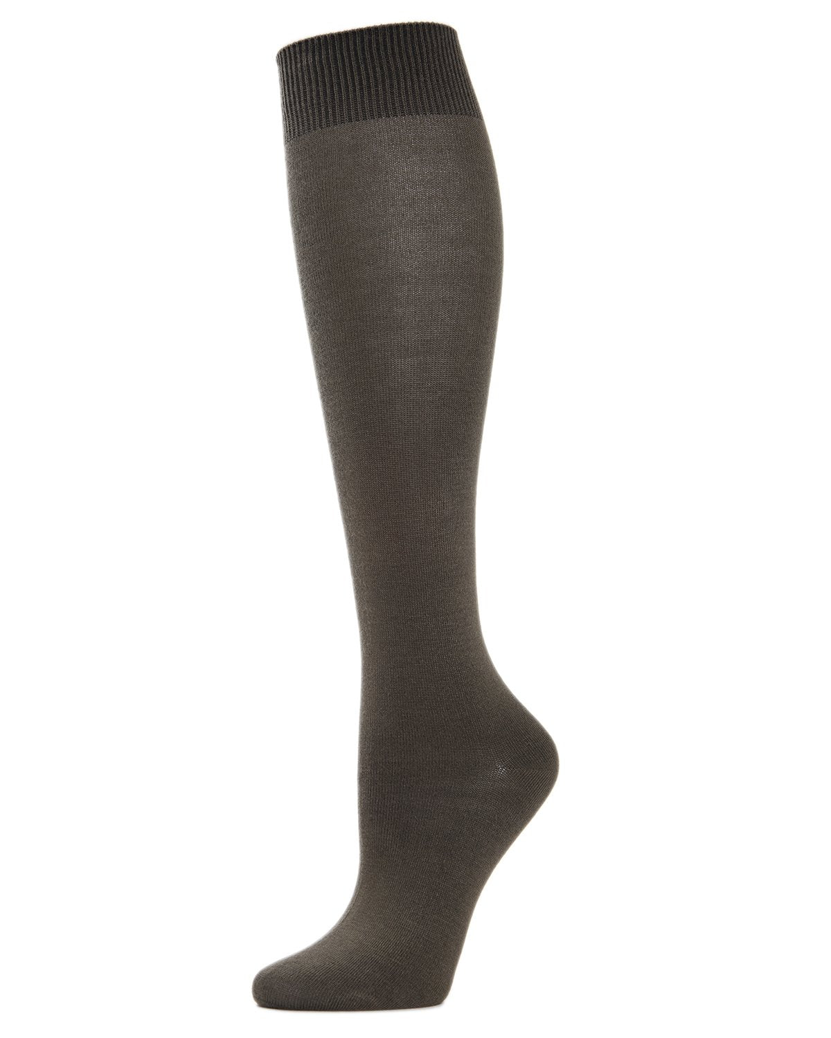 Women's Natural Bamboo Blend Solid Knit Knee High Socks : Color: Military Olive