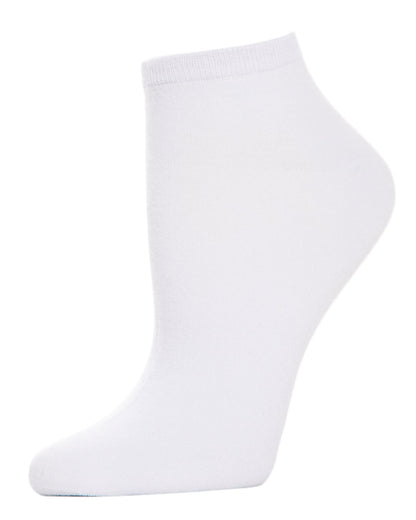 Women' Bamboo Blend Solid Knit Low-Cut Socks : Color: White