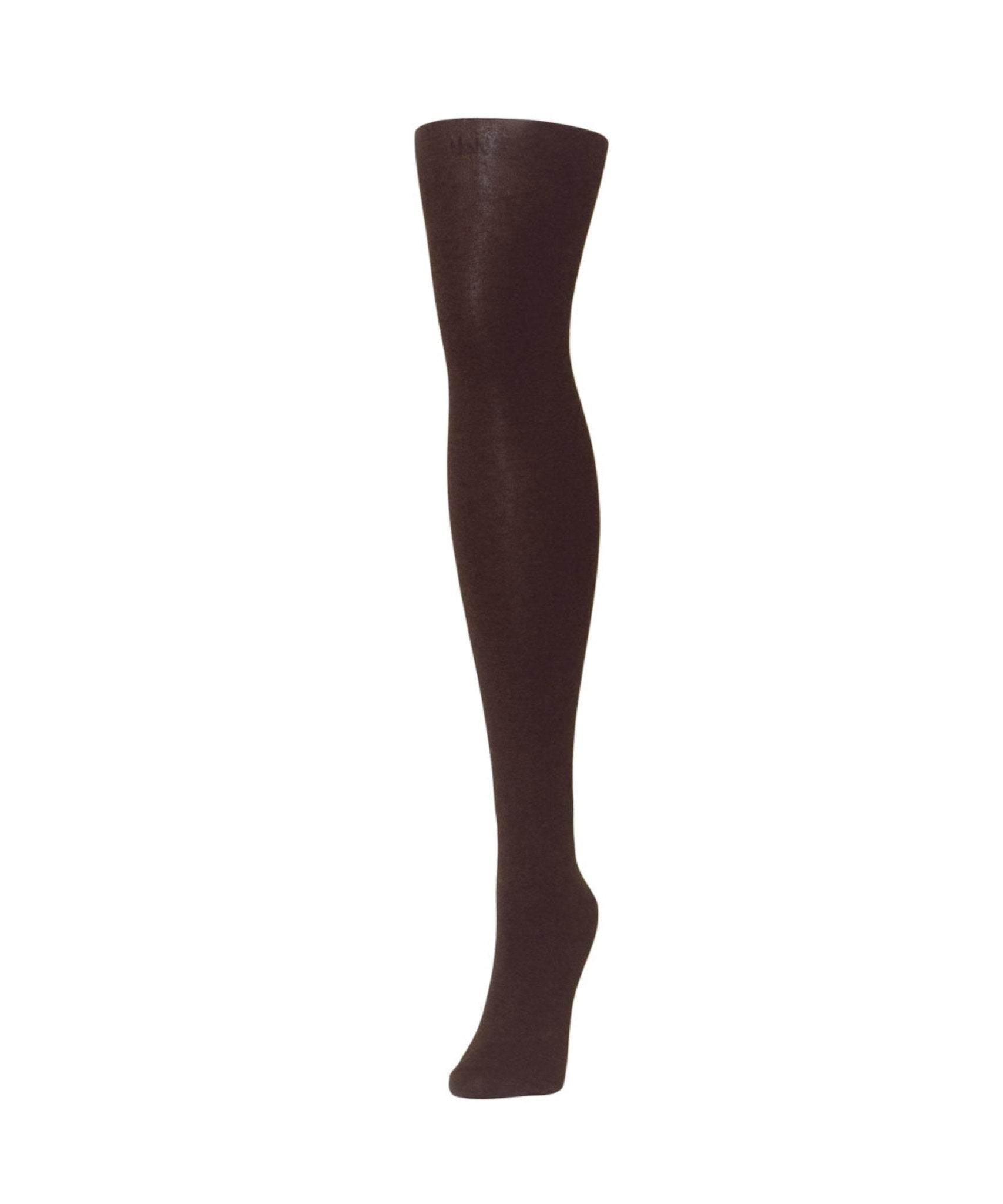 Natural Bamboo Blend Solid Color Opaque Tights : Color: Chocolate