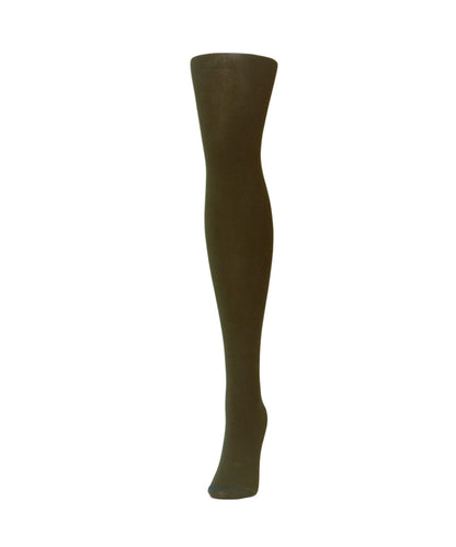 Natural Bamboo Blend Solid Color Opaque Tights : Color: Military Olive
