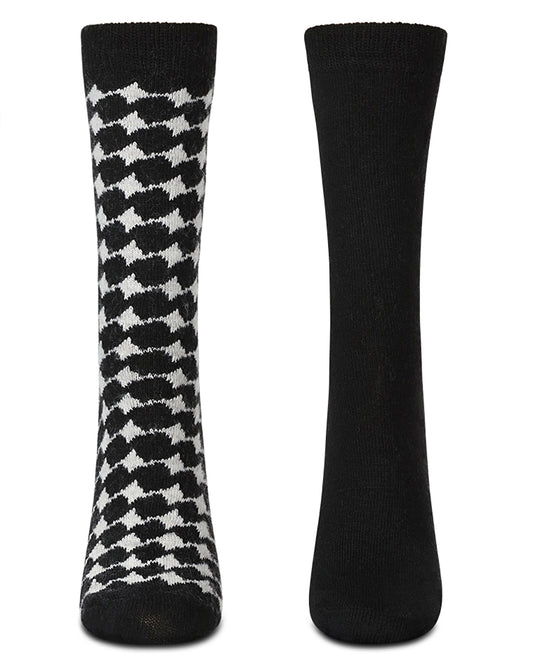 Women's 2 Pack Wool Waves Crew Socks : Color: Black