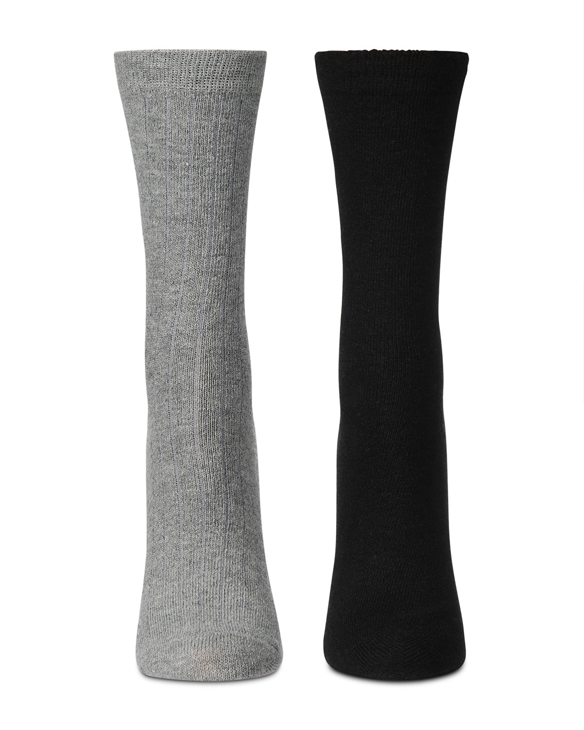 Women's 2 Pair Ribbed Flat Knit Wool Blend Crew Socks : Color: Berry