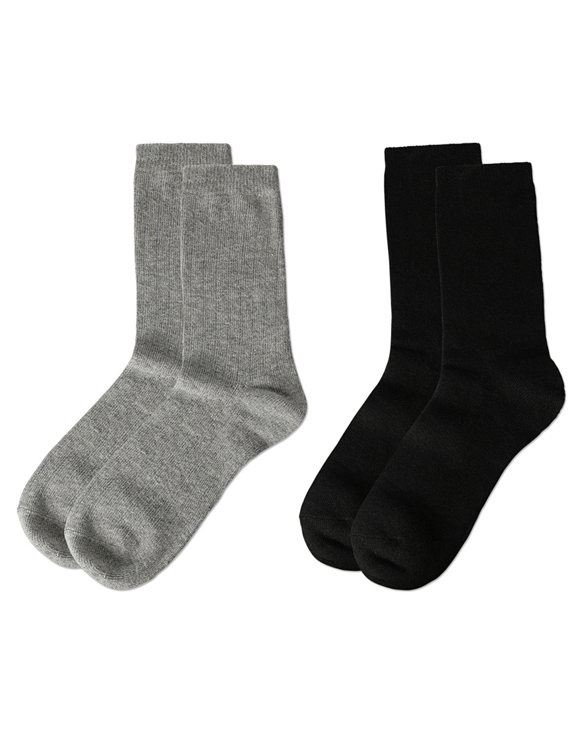 Women's 2 Pair Ribbed Flat Knit Wool Blend Crew Socks : Color: Berry
