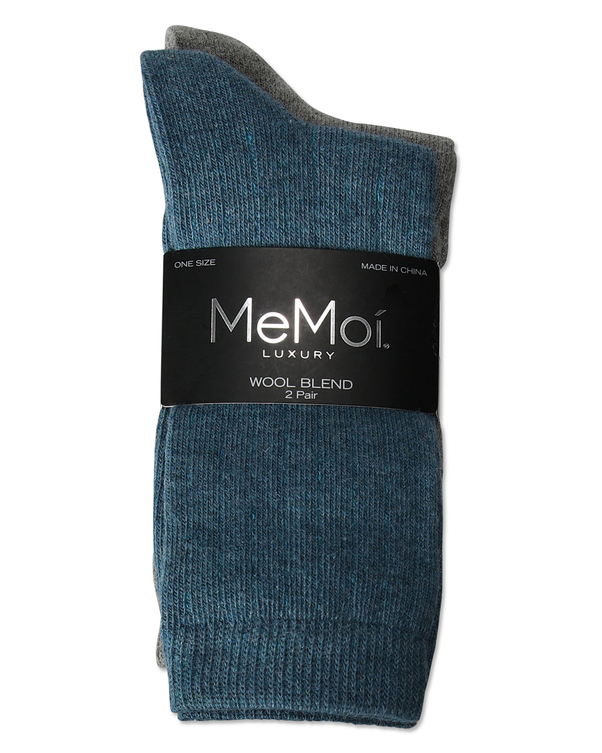 Women's 2 Pair Ribbed Flat Knit Wool Blend Crew Socks : Color: Berry