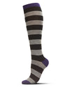 Women's Soft Shaded Stripes Cashmere Blend Knee High Socks : Color: Black