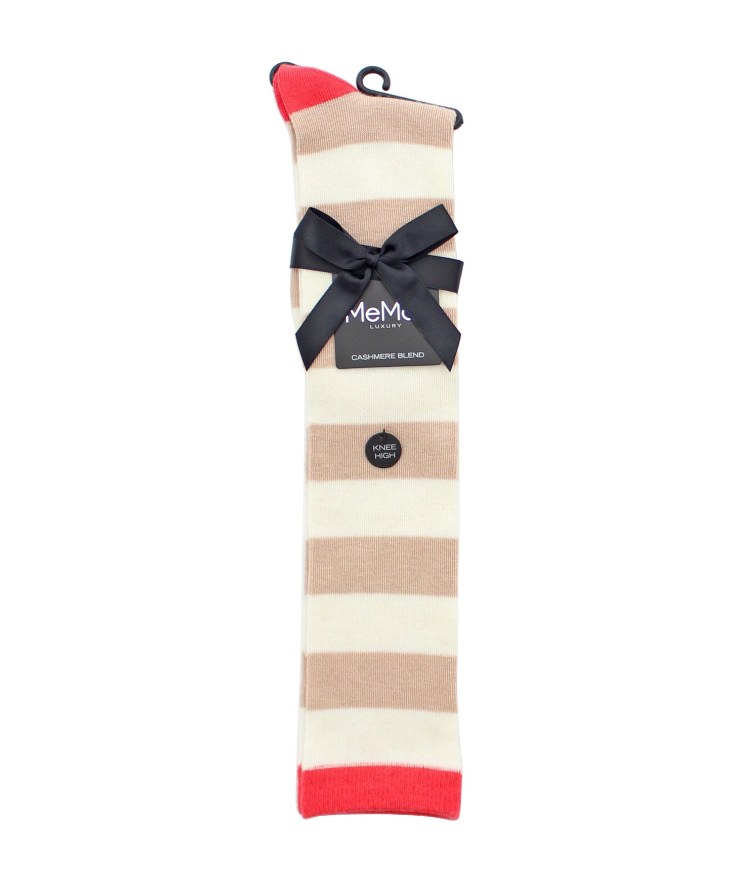 Women's Soft Shaded Stripes Cashmere Blend Knee High Socks : Color: Cuban Sand