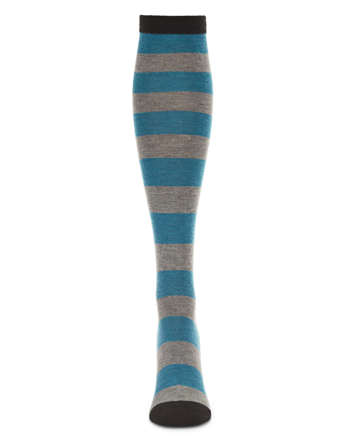 Women's Soft Shaded Stripes Cashmere Blend Knee High Socks : Color: Majestic Blue Heather