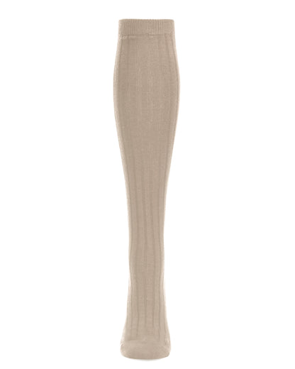 Women's Soft Rib Cashmere Blend Knee High Socks : Color: Cuban Sand