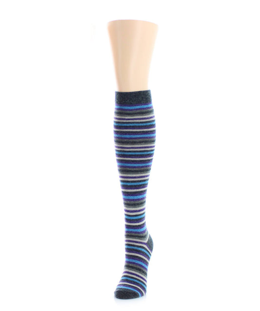 Stripe Out Wool Knee High Sock : Color: Black