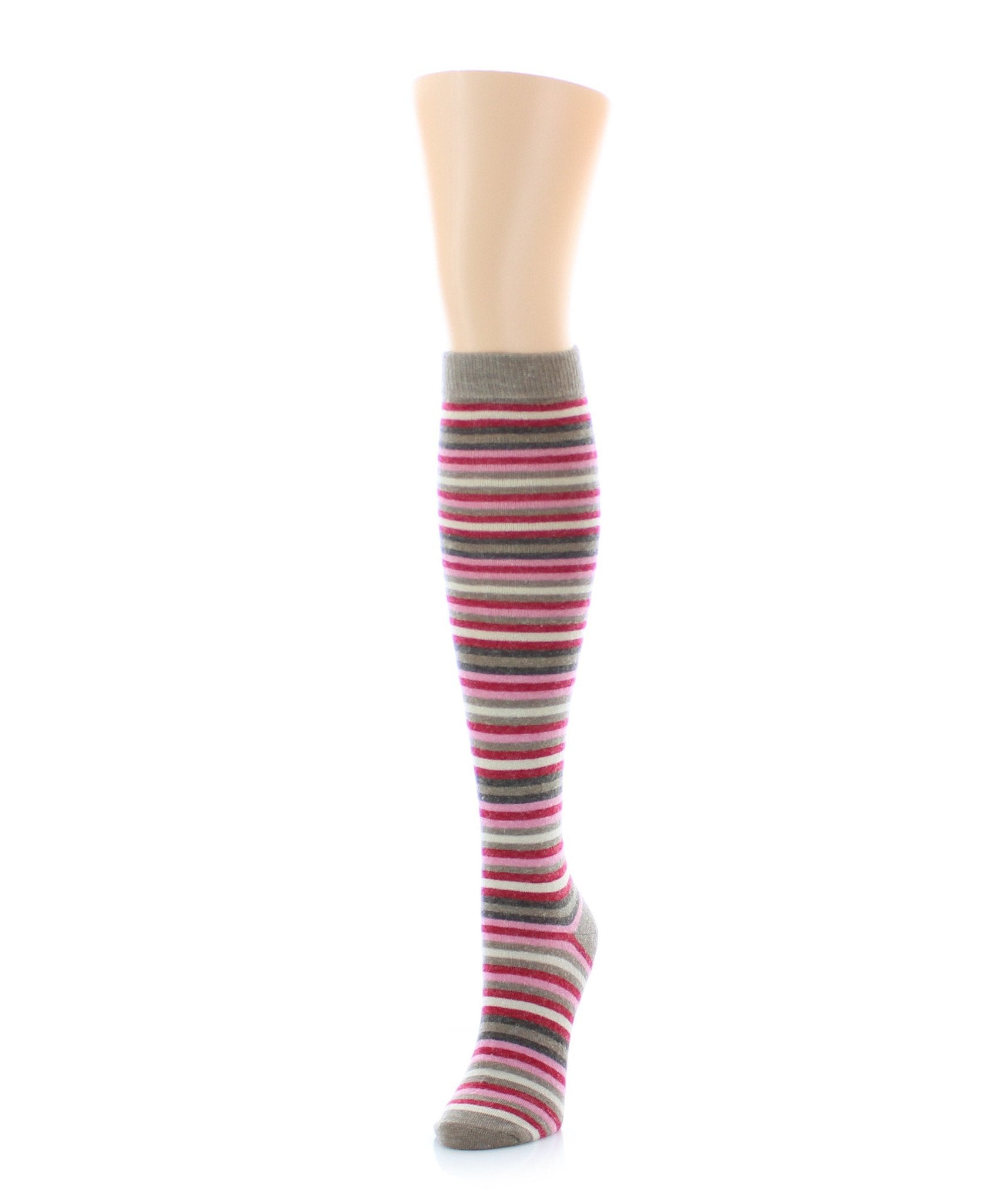 Stripe Out Wool Knee High Sock : Color: Fossil