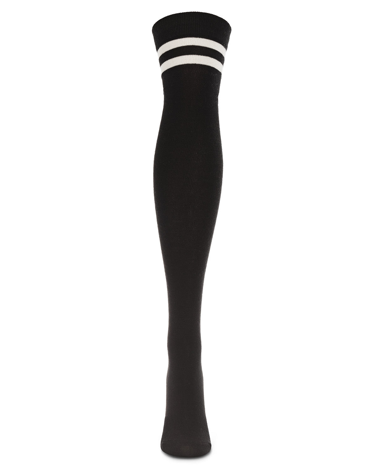 Top Stripe Cashmere Blend Over The Knee Warm Socks : Color: Black