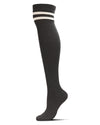 Top Stripe Cashmere Blend Over The Knee Warm Socks : Color: Dark Gray Heather