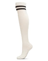 Top Stripe Cashmere Blend Over The Knee Warm Socks : Color: Winter White