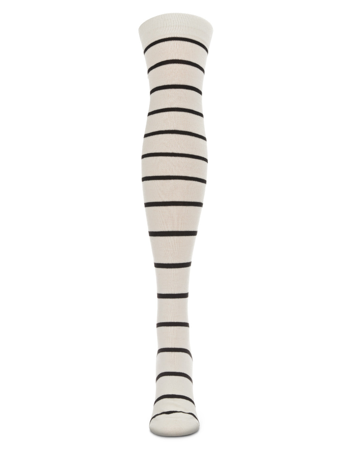 Simple Stripe Cashmere Blend Over The Knee Warm Socks : Color: Black