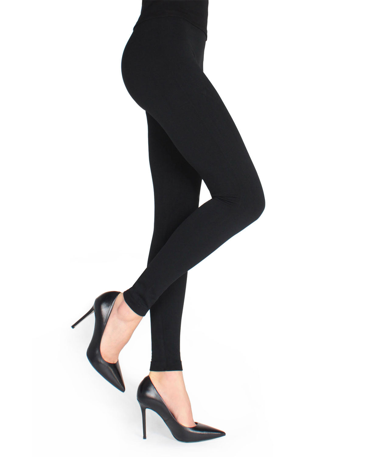 Women's Mullida Black Fleece Lined Seamless Winter Leggings : Color: Black