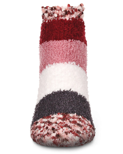 Women's Multi-Wide Stripe Cozy Low-Cut Socks : Color: Fired Brick