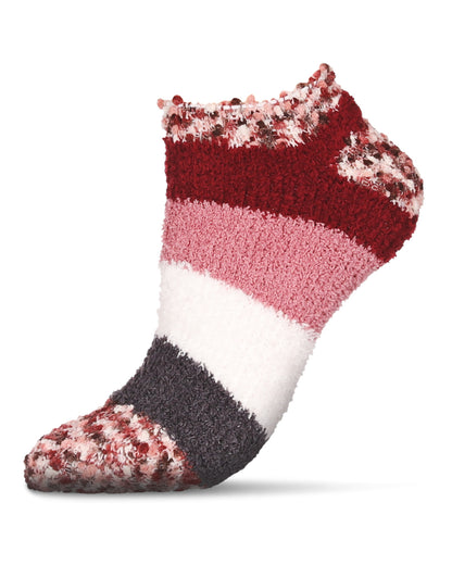 Women's Multi-Wide Stripe Cozy Low-Cut Socks : Color: Fired Brick