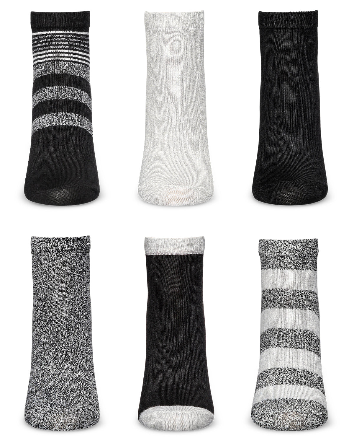 Women's 6 Pair Pack ButterSoft Stripe Low-Cut Socks : Color: Black