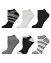 Women's 6 Pair Pack ButterSoft Stripe Low-Cut Socks : Color: Black