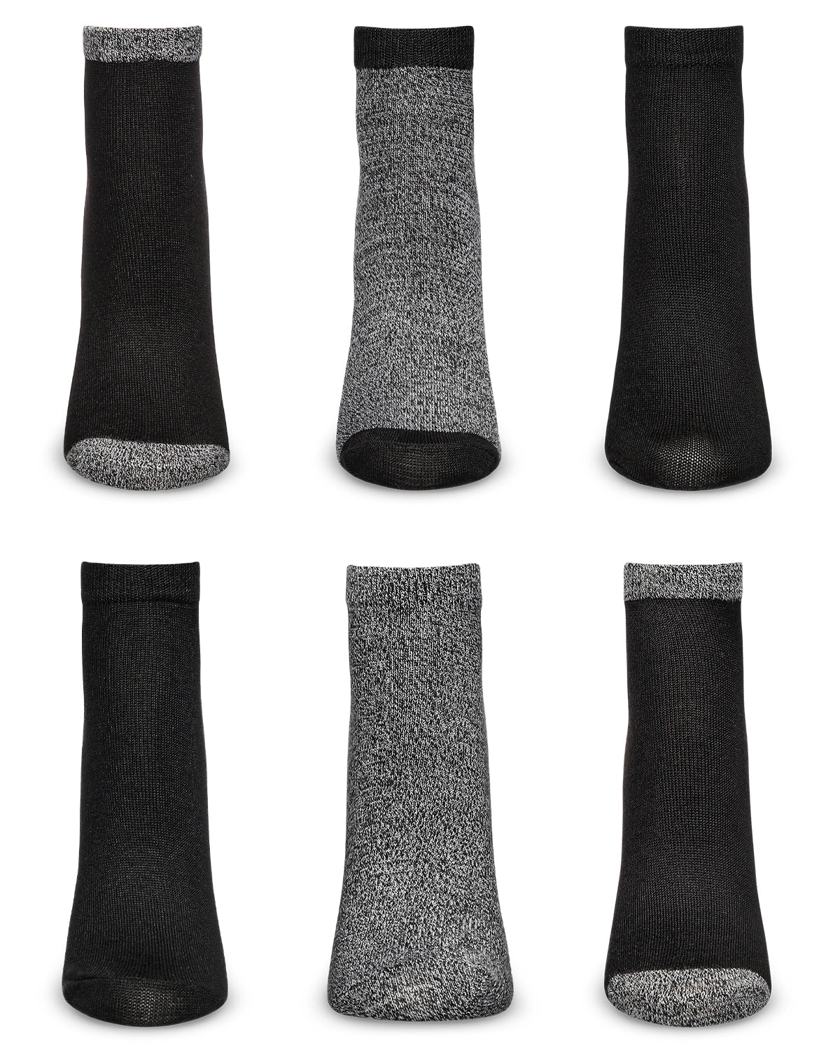 Women's 6 Pair Pack Marled ButterSoft Low-Cut Socks : Color: Black